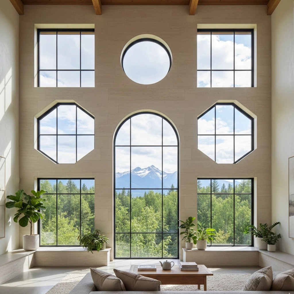 Custom Shaped Windows installed by Morgan Windows in Tulsa, OK