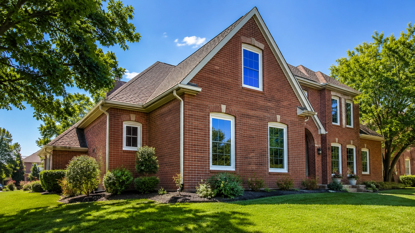 Freshly installed energy efficient double pane windows on an Oklahoma home exterior