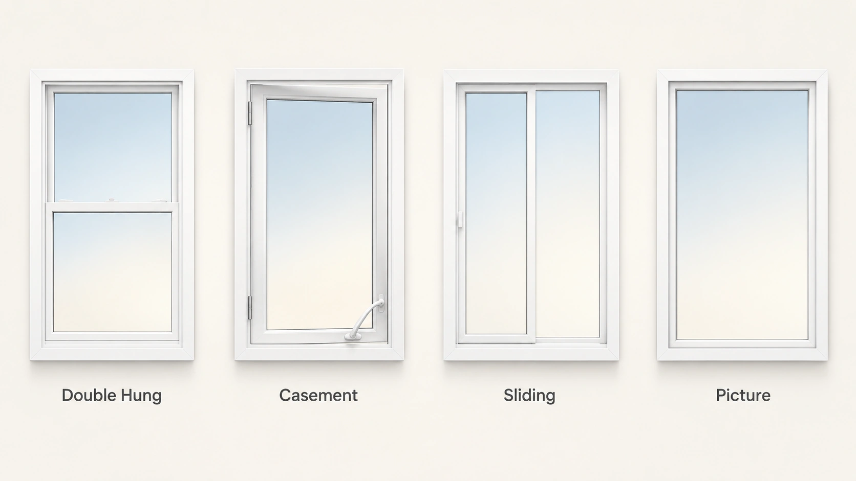 Replacement window styles for Tulsa homes including double hung casement sliding and picture windows